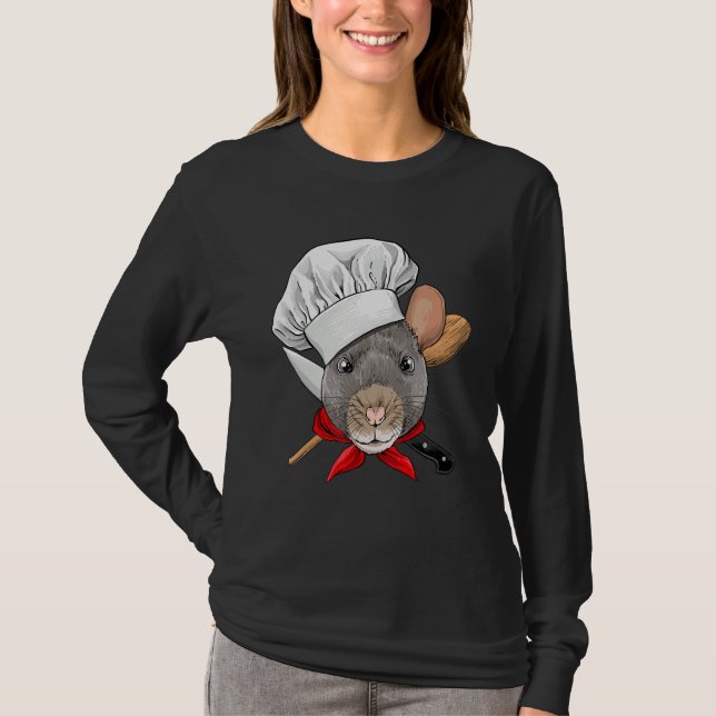 Camiseta Restaurant Rat Chef Cook Culinary Kitchen Cooking (Frente)