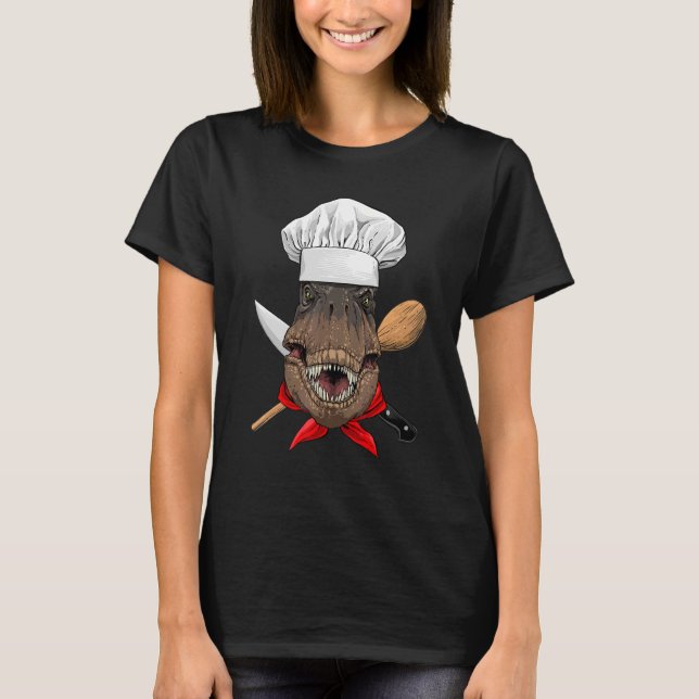 Camiseta Restaurant Rex Chef Cook Kitchen Cooking  Dinosaur (Frente)