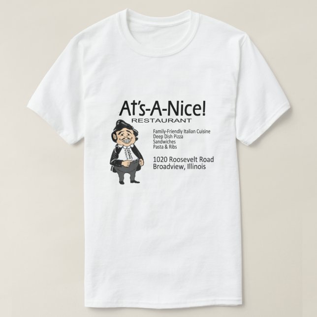 Camiseta Restaurante At's-A-Nice!, Broadview, IL (Frente do Design)