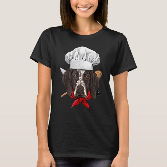 Camiseta Restaurante Cozinhar de Chef de Pointer - Pontas A (Frente)