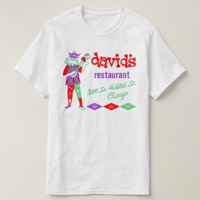 Camiseta Restaurante de David, Bridgeport, Chicago, IL (Frente do Design)