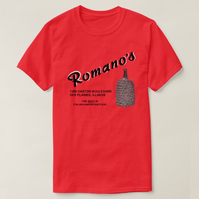 Camiseta Restaurante de Romano, Des Plaines, IL (Frente do Design)