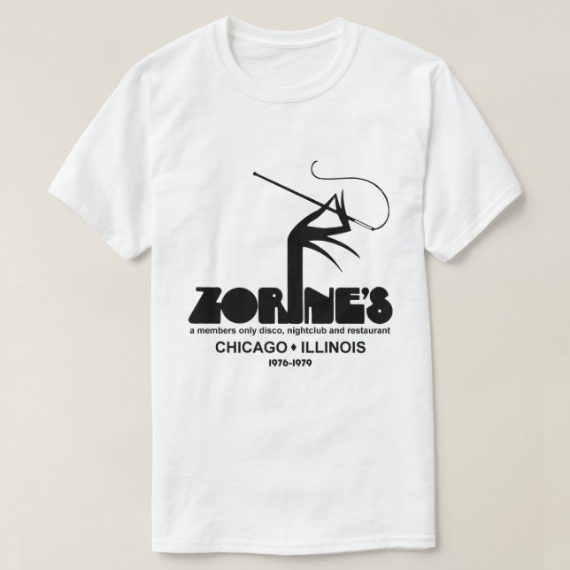 Camiseta Restaurante do Zorine Disco Nightclub, Chicago, IL (Frente do Design)