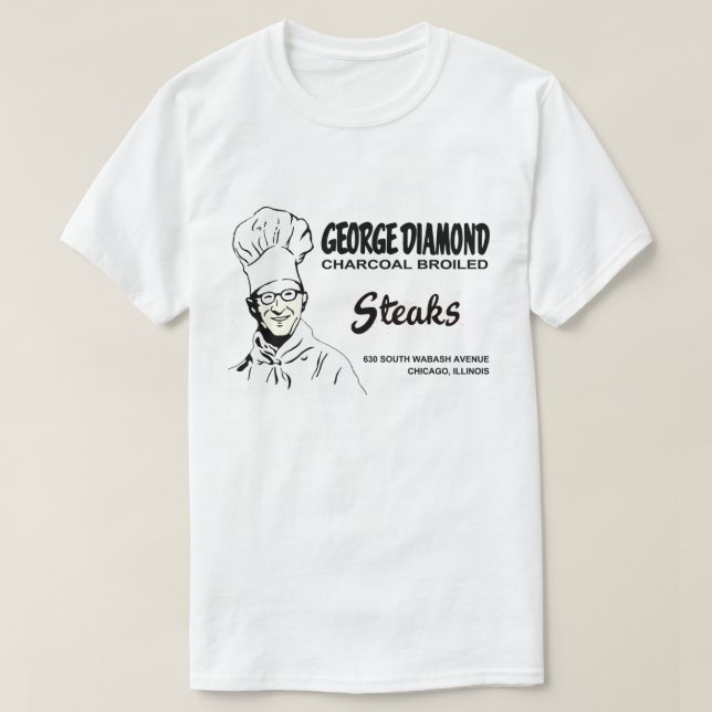 Camiseta Restaurante George Diamond, Chicago, IL (Frente do Design)