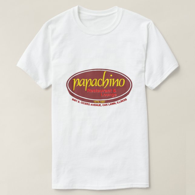 Camiseta Restaurante Papachino & Lounge, Oak Lawn, IL (Frente do Design)