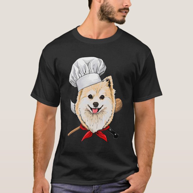 Camiseta Restaurante Pomeraniano Chef Cook Cozinhar Puppy P (Frente)