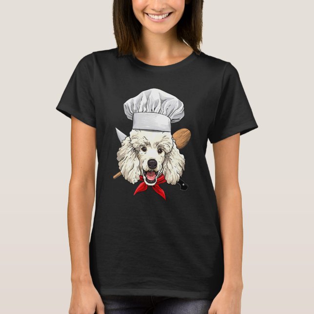 Camiseta Restaurante Poodle Chef Cook Cozinhar Puppy Pet Do (Frente)