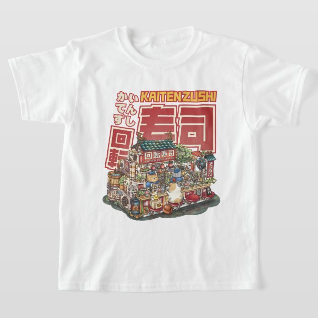 Camiseta Restaurante Steampunk Cat Sushi (Postura )