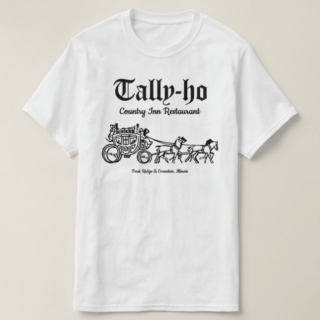 Camiseta Restaurante Tally-ho, Park Ridge & Evanston, IL (Frente do Design)