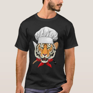 Camiseta Restaurante Tiger Chef Cook Kitchen Cozinhar Anima