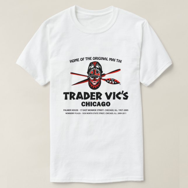 Camiseta Restaurante Trader Vic, Chicago, Illinois (Frente do Design)
