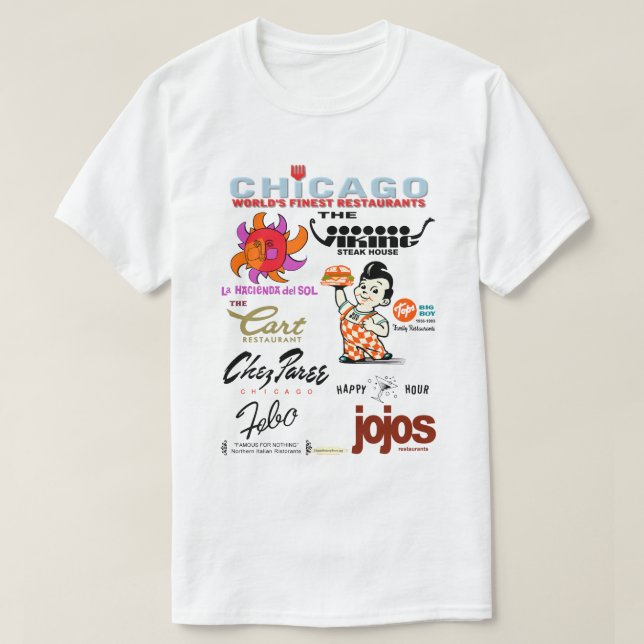 Camiseta Restaurantes Chicagoland favoritos, v2. (Frente do Design)