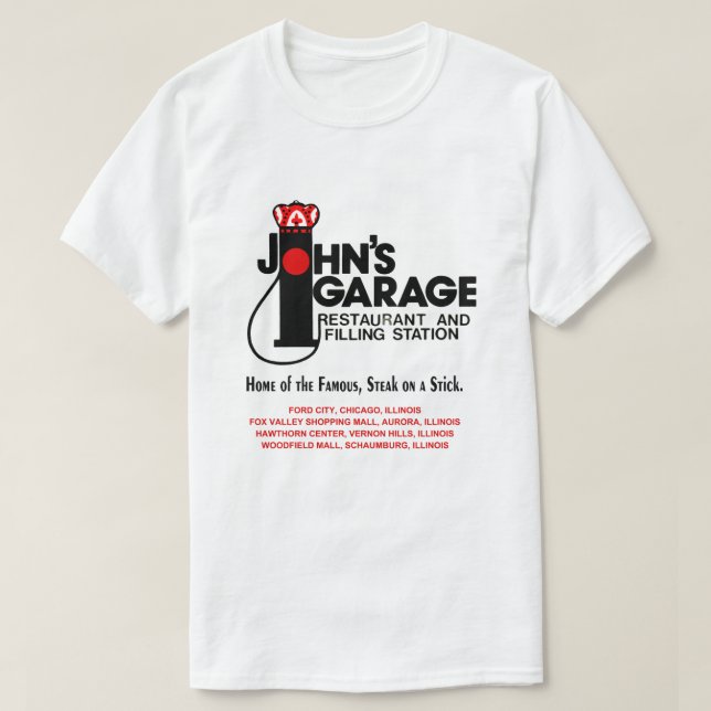 Camiseta Restaurantes de Garagem de John em Illinois (Frente do Design)