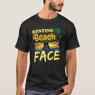 Camiseta Resting Beach Face Sunglass Férias de Verão Beac