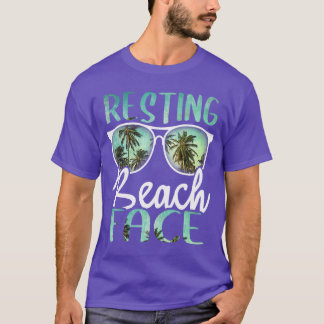 Camiseta Resting Beach Face Vintage Retro Funny Beach Vacat