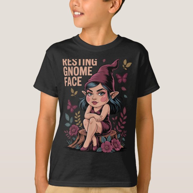 Camiseta Resting Gnome Face Cute Funny Christmas Kawaii Car (Frente)