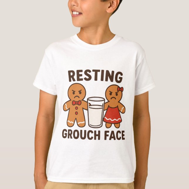 Camiseta Resting Grouch Face – Gingerbread Dunk Duo (Frente)