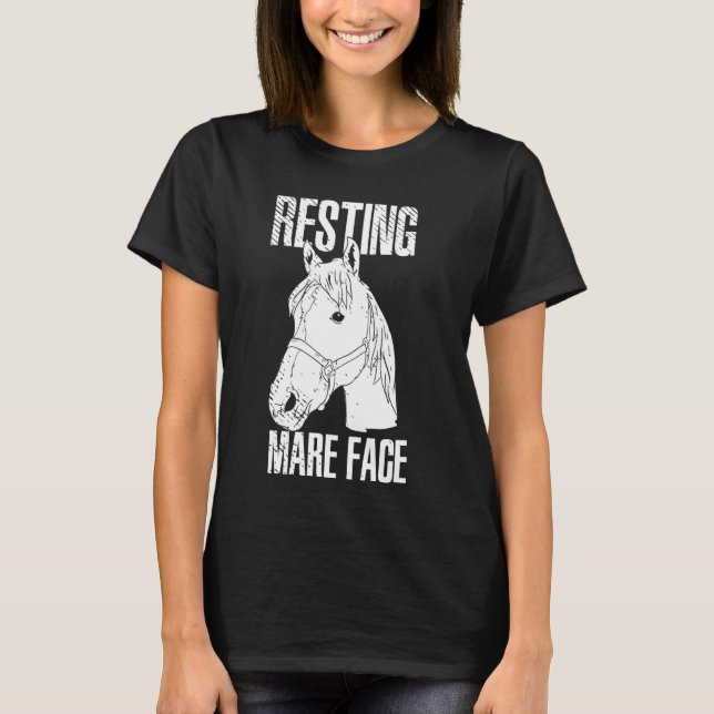Camiseta Resting Mare Face Cavalo Para Trás Ridiculando Pôs (Frente)
