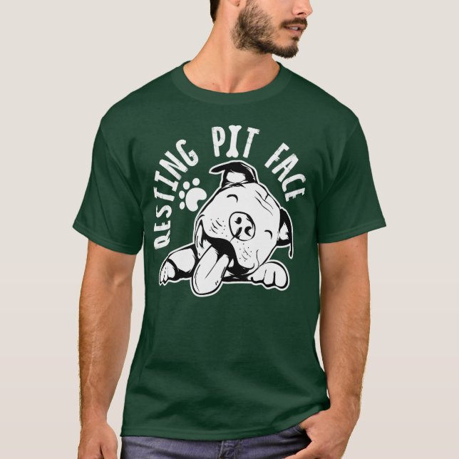 Camiseta Resting Pit Face  Funny Dog shirt Pitbull Meme (Frente)