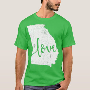 Camiseta Resumo do mapa de estado da Georgia Home Love