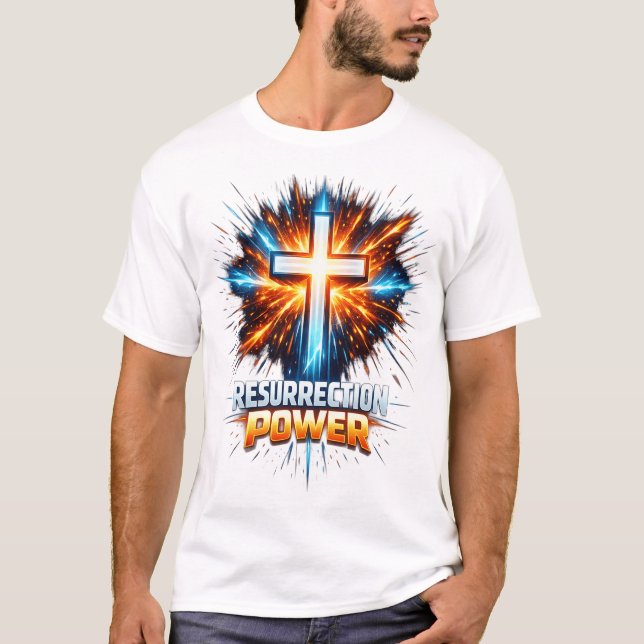 Camiseta Resurrection Power Christian Cross T-Shirt  (Frente)