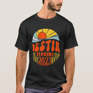 Camiseta Ret de Navegação do Surf Vintage Destin Beach, Fló