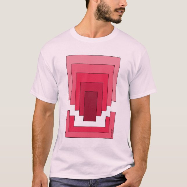 Camiseta Retângulo Abstrato em Vermelho (Frente)