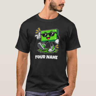 Camiseta Retângulo Personalizado Nome & Texto Personalizado