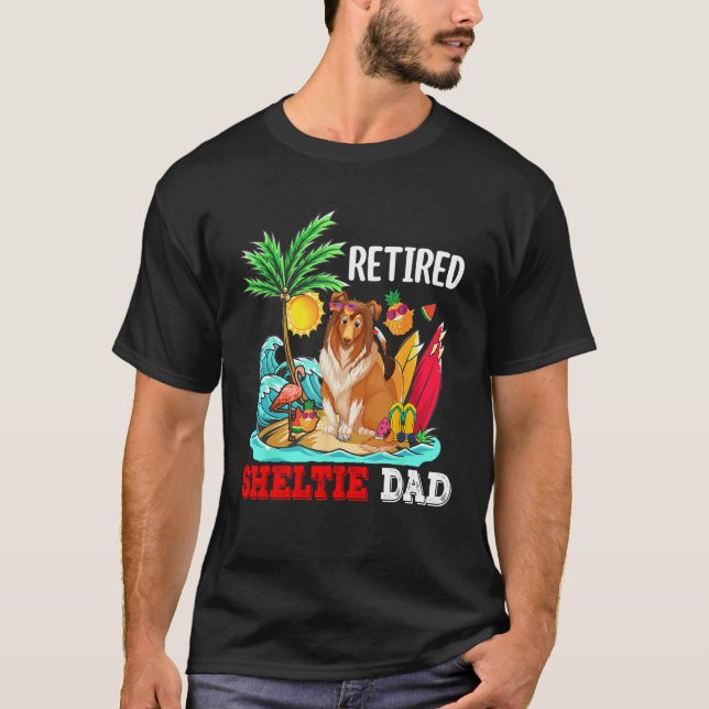 Camiseta Retied Sheltie Dad Costume Retirement  Dog Owner (Frente)