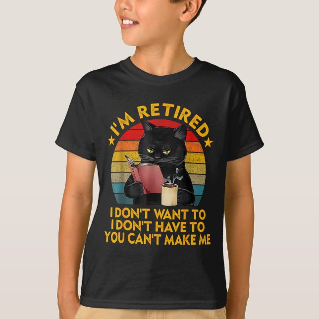 Camiseta Retired Black Cat Coffee Funny Retirement 2026 Wom (Frente)