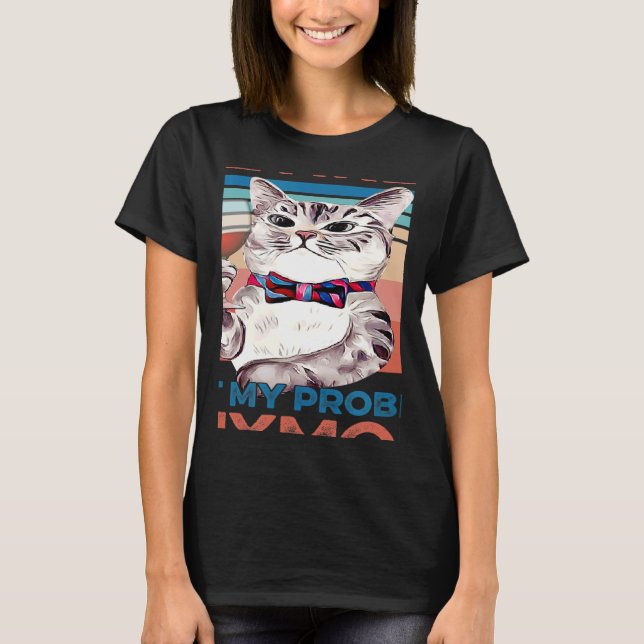 Camiseta Retired Cat Dad Mom Red Wine Retiremen (Frente)