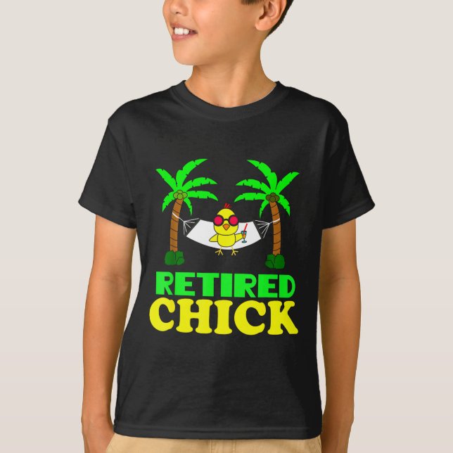 Camiseta Retired Chick Humor Funny Retirement Party Gift Ne (Frente)
