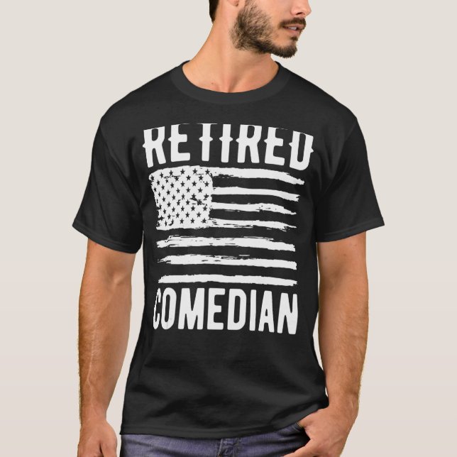 Camiseta Retired Comedian Profession American Flag (Frente)