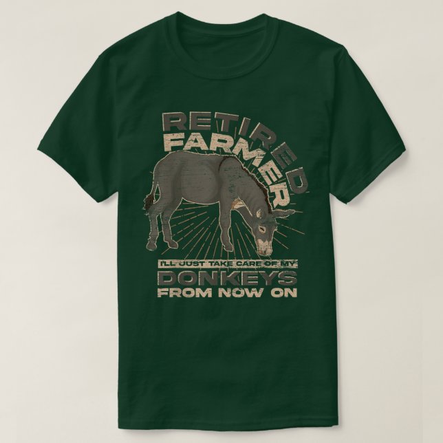 Camiseta Retired Farmer Farm Animal Retirement Funny Donkey (Frente do Design)