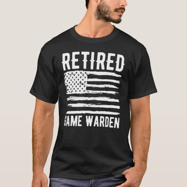 Camiseta Retired Game Warden Profession American Flag (Frente)