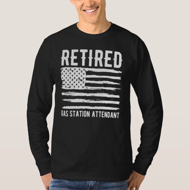 Camiseta Retired Gas Station Attendant Profession American  (Frente)
