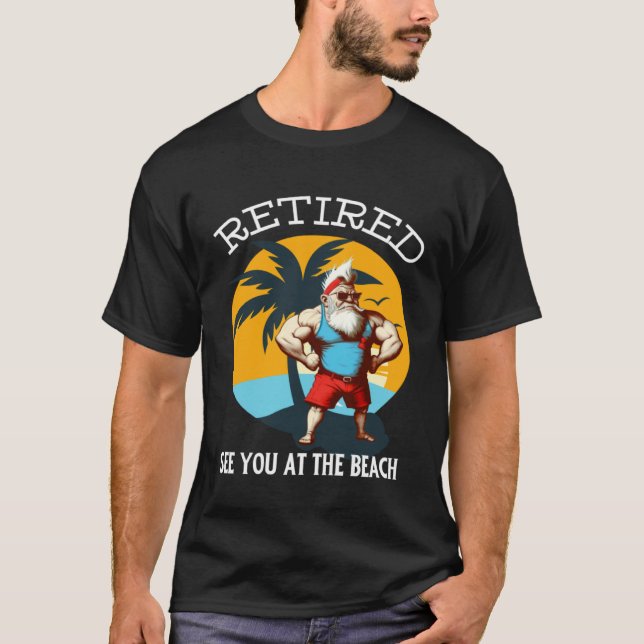 Camiseta Retired Gnome Retro Buff Gnome The Beach Dad Gnome (Frente)