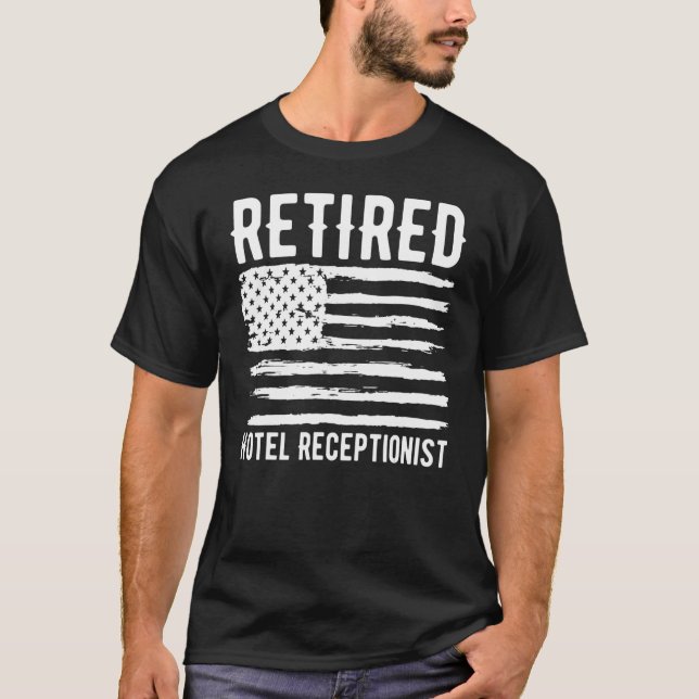 Camiseta Retired Hotel Housekeeper Profession American Flag (Frente)