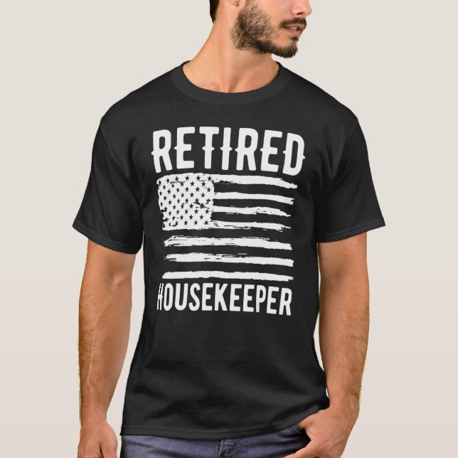Camiseta Retired Housekeeper Profession American Flag (Frente)