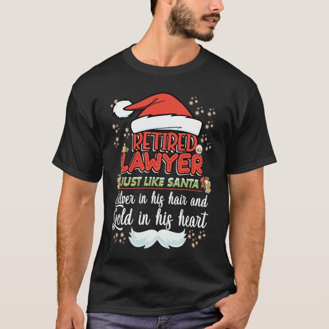 Camiseta Retired Lawyer Christmas  for Lawyer Grandpa & Dad (Frente)