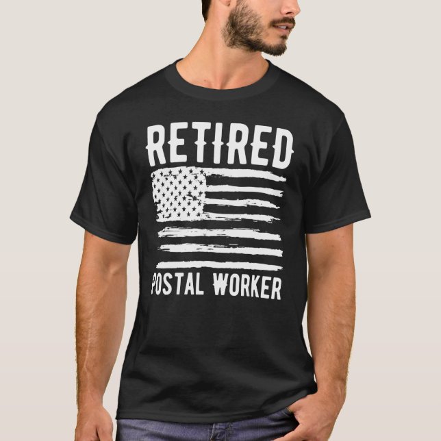 Camiseta Retired Postal Worker Profession American Flag (Frente)
