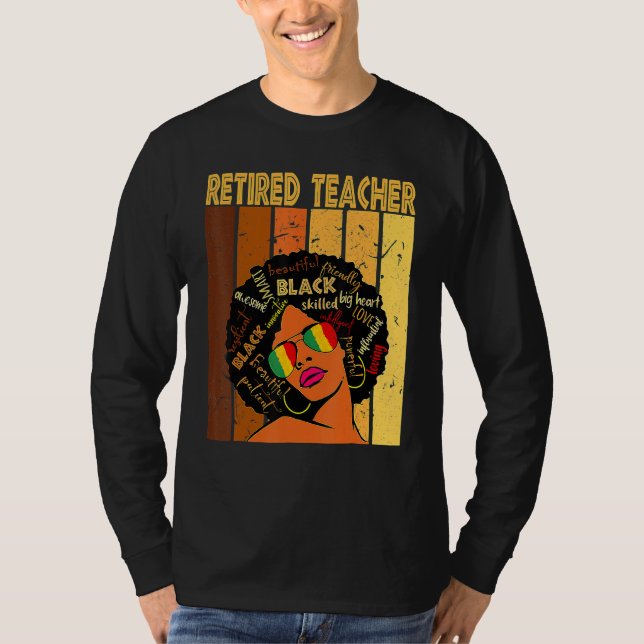 Camiseta Retired Teacher Afro African American Black Histor (Frente)