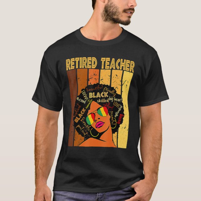 Camiseta Retired Teacher Afro African American Black Histor (Frente)