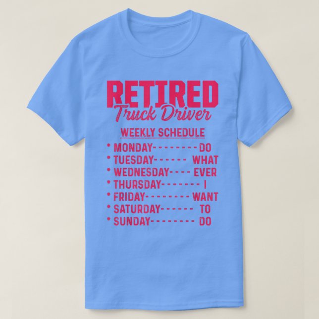 Camiseta Retired Truck Driver Trucker Retirement 2480 (Frente do Design)