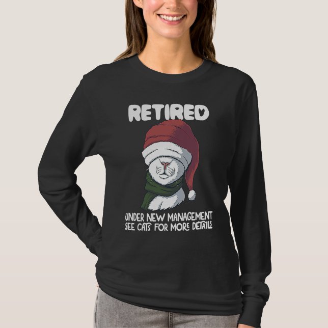 Camiseta Retired Under New Management Cat Retirement  Women (Frente)