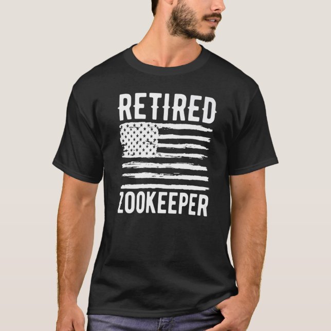 Camiseta Retired Zookeeper Profession American Flag Premium (Frente)
