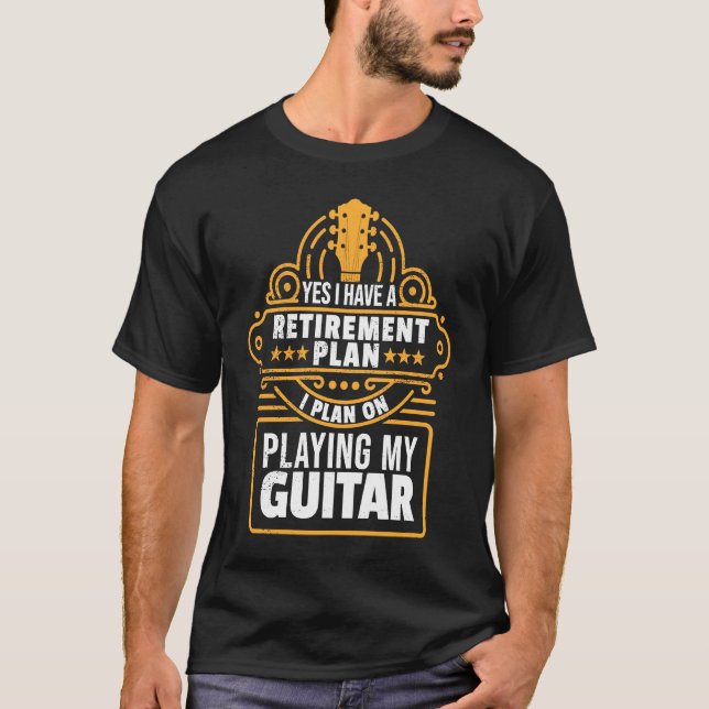 Camiseta Retirement Guitar Player Dad Guitarist Pensioner G (Frente)