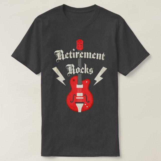 Camiseta Retirement Rocks Guitar Retiree Rocker Rock and Ro (Frente do Design)