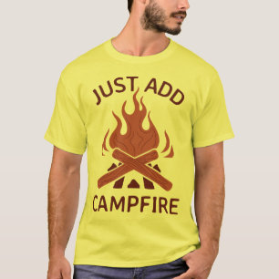 Camiseta Retiro de Acampamento Basta Adicionar Fogueira