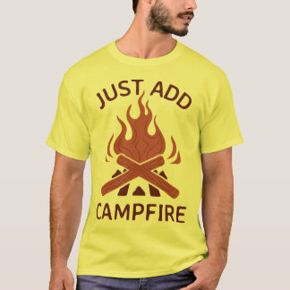 Camiseta Retiro de Acampamento Basta Adicionar Fogueira